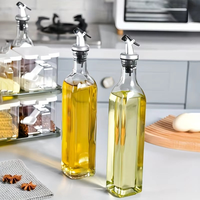 250ML Transparent Acrylic Olive Oil Bottle Leakproof Kitchen Seasoning Soy Sauce Vinegar Press Type Cruet Barbecue Bottle