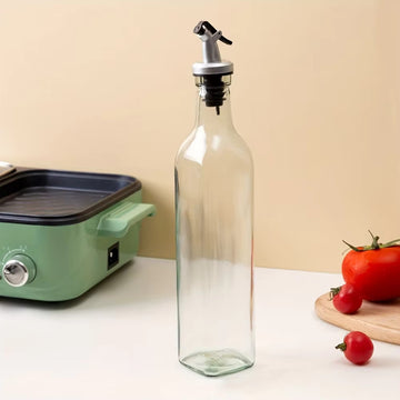 250ML Transparent Acrylic Olive Oil Bottle Leakproof Kitchen Seasoning Soy Sauce Vinegar Press Type Cruet Barbecue Bottle