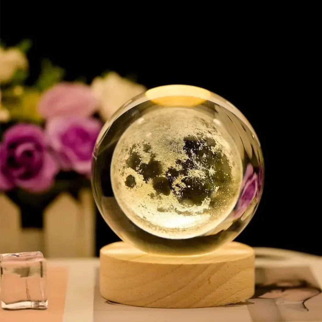 3D Glowing Crystal Ball LED Lamp